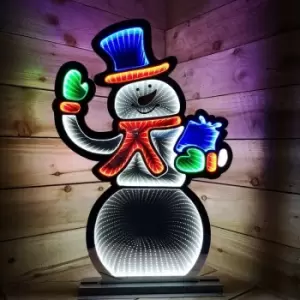 Image of 76cm LED Infinity Standing Snowman Christmas Decoration