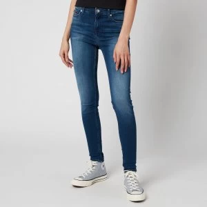 Image of Tommy Jeans Womens Nora Mid-Rise Skinny Jeans - Niceville Mid Blue - W26/L28