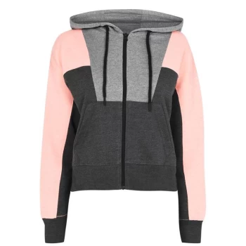 image of LA Gear Drop Zip Hoodie Ladies - Coral/Charc M