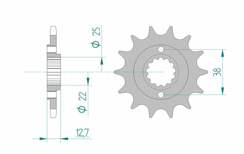 Image of AFAM Steel Standard Front Sprocket 24505 - 520