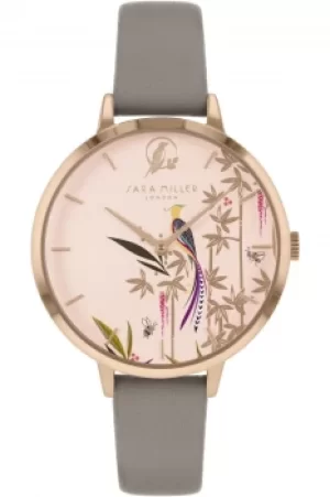 image of Sara Miller Bamboo Garden Ladies Mink Leather Strap Avery Forest Watch SA2094