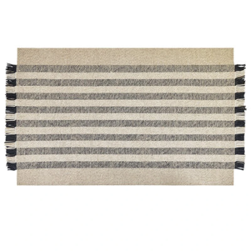 Image of Beliani Rug Tacettin White 140 X 200 Cm Wool