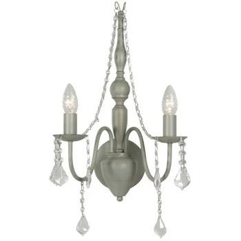 Linea Verdace Lighting - Linea Verdace Bardini 2 Light Candle Wall Light Gray