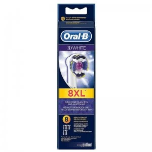 image of Oral B Pack of 8 3D White Brush heads