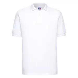Image of Russell Mens Ripple Collar & Cuff Short Sleeve Polo Shirt (4XL) (White)