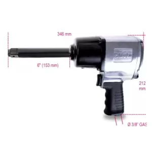 image of Beta Tools 1298DAL 3/4" Drive Reversible Air Impact Wrench 6" Anvil 019280023