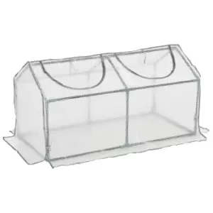 Image of Outsunny Greenhouse Plants Foil Tomato Vegetable House W/ 2 Windows White