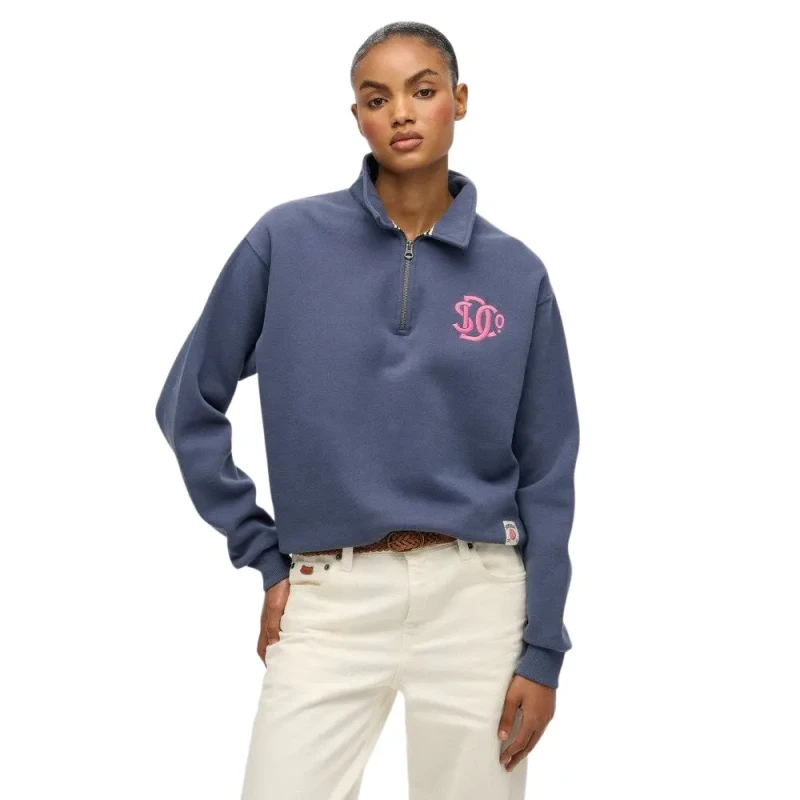 Image of Superdry Womens half-zip sweatshirt Superdry Sd&co Neon Bleu Female XS