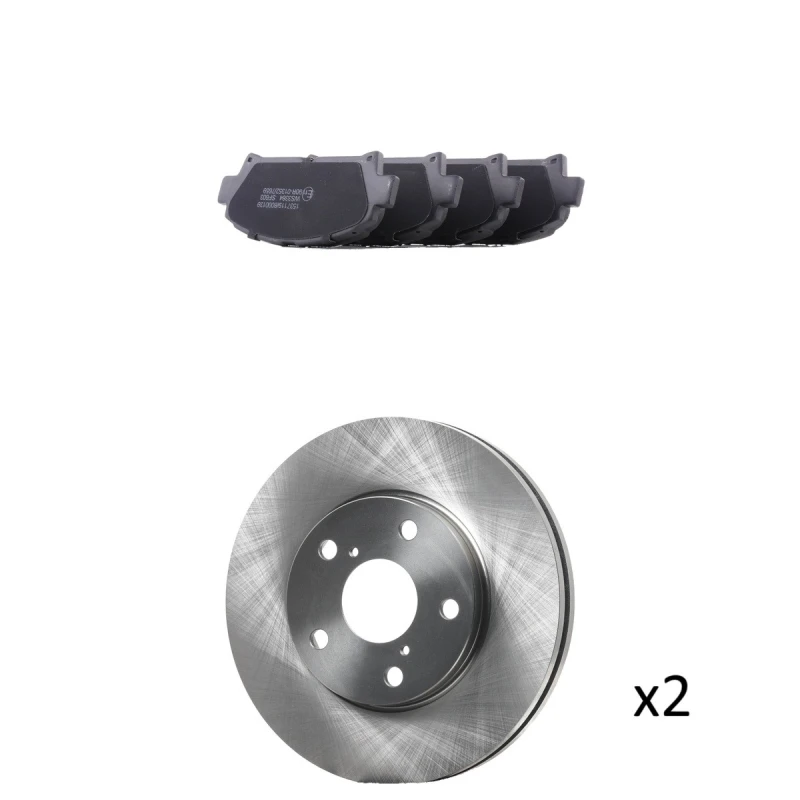 Image of RIDEX 3405B2952 Brake disc and pads set Front Axle, Brake Disc Type: Vented, with acoustic wear warning Brake Set,disc brakes (3405)