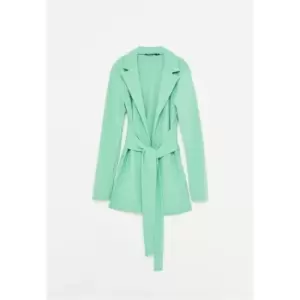 image of Missguided Jersey Wrap Blazer - Green