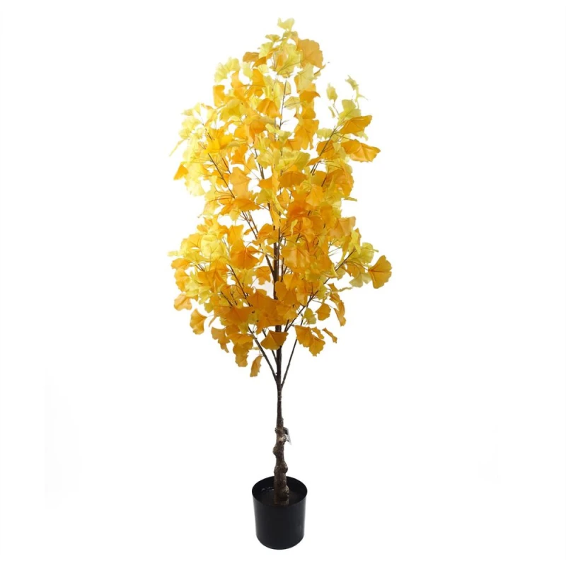 Image of Leaf Artificial Tree Yellow Ginko Japanese Style Botanik Green