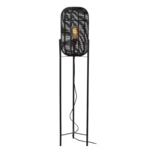 image of Hermine Scandinavian Floor Lamp - Ø30cm - 1xE27 - Black