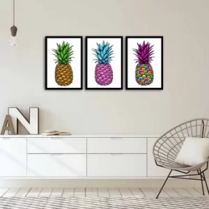 Image of 3PSCT-10 Multicolor Decorative Framed MDF Painting (3 Pieces)