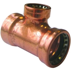 image of Wickes Copper Pushfit Reducing Tee - 22 x 22 x 15mm