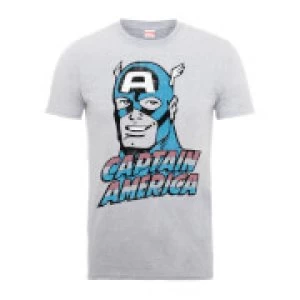 image of Marvel Comics Captain America Distressed Mens Grey T-Shirt - L