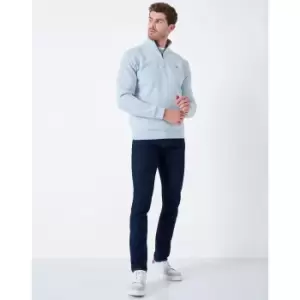 Image of Crew Clothing Mens Classic Half Zip Sweater Soft Blue Marl XXL