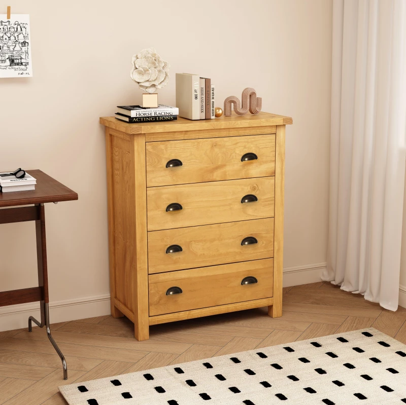 Image of Cabinet Bits Lugo 4 Drawer Chest Of Drawers Brass Cup Handle