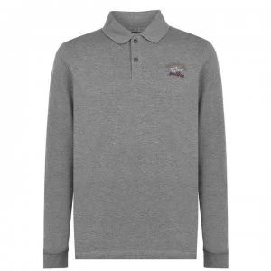 image of Paul And Shark Crew Basic Long Sleeve Polo Shirt - Grey 931