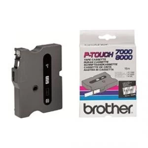 Image of Brother Tx131 Black On Clear 12mm X 15m Gloss Tape