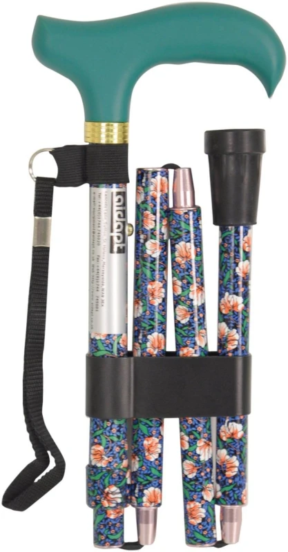 Image of Aidapt Deluxe Folding Walking Cane Emerald Green