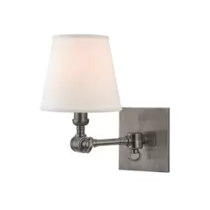 image of Hillsdale 1 Light Wall Sconce Hillsdale Brass, Linen