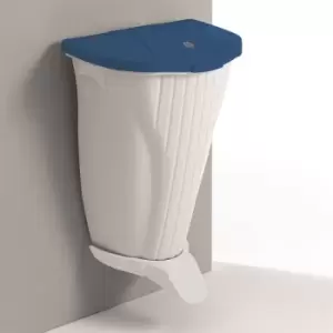 Image of Wall Mounted Pedal Bin, Yellow lid, White body