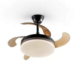 image of Vento Mini Ceiling Fan Matt Black And Bronze 3000-6000K Remote Control