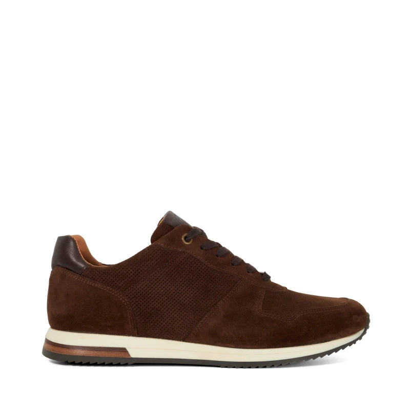 Image of Dune London Dune London Men 'Trilogy' Suede Trainers in Brown Size: 10 Brown 10 Male 5050808675417