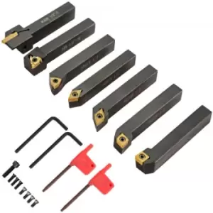 Image of 7pcs/set Indexable Carbide Lathe Tools Carbide Tool Holder 1/2" For Lathe Black
