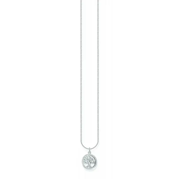 Image of Thomas Sabo Sterling Silver Basics White Zirconia Necklace KE2214-051-