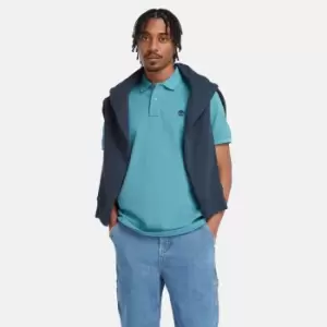 Image of Timberland Millers River Pique Polo Shirt For Men In Blue Blue, Size L
