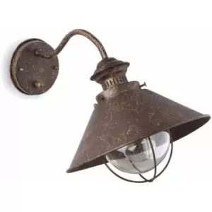 image of 08-faro - Nautica dark brown garden wall light H26cm 1 bulb