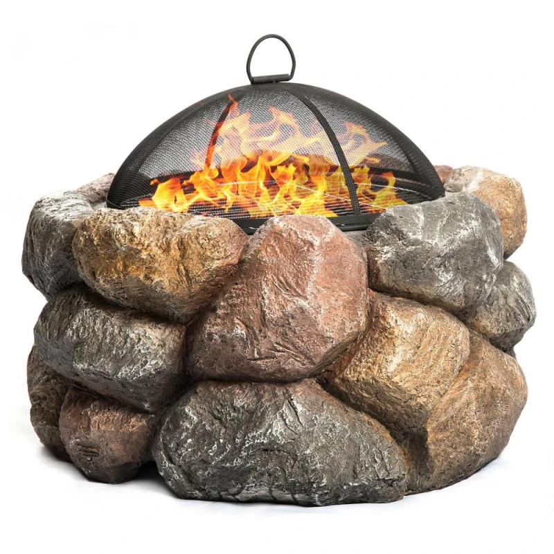 Image of CENTURION SUPPORTS Centurion Supports - Fireology seychelles Grand Garden & Patio Heater Fire Pit Brazier and Barbecue with Eco-Stone Finish Seychelle