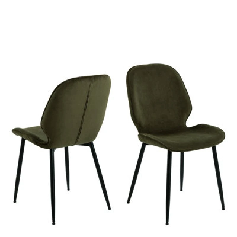 Image of Furniture To Go Femke Dining Chair In Olive Green Set Of 4
