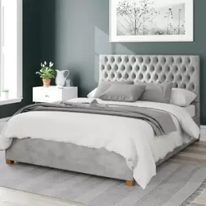 Image of Aspire Monroe Upholstered Ottoman Bed Kimyo Linen Silver King