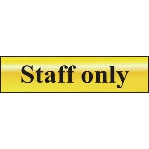 image of ASEC Staff Only 200mm x 50mm Self Adhesive Sign