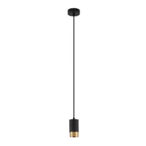 image of Netlighting Merano Knoxville 5.9cm Slim Pendant Ceiling Light Sandy Black, Gold