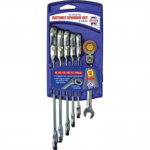 Image of Faithfull 6 Piece Flexible Ratchet Combination Spanner Set