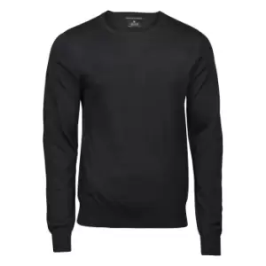 Image of Tee Jays Mens Merino Blend Crew Neck Jumper (L) (Black)