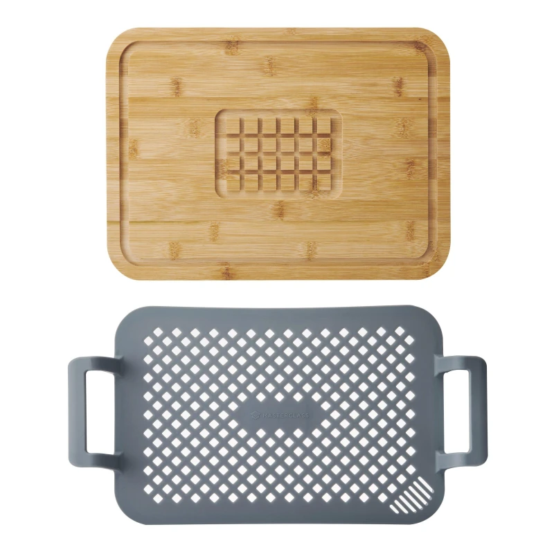 Image of MasterClass 2 Piece Roast And Rest Set With Handle Grey unisex 45x24x8.5