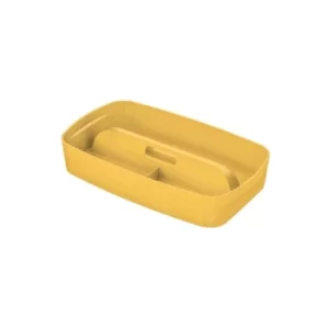 image of MyBox Cosy Organiser Tray with Handle Small, Storage, W 307 X H 56 X D 181 MM, Warm Yellow