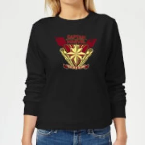 Image of Captain Marvel Protector Of The Skies Womens Sweatshirt - Black