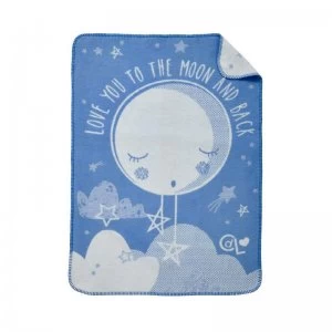 image of Clair de Lune Over the Moon Fleece Blanket