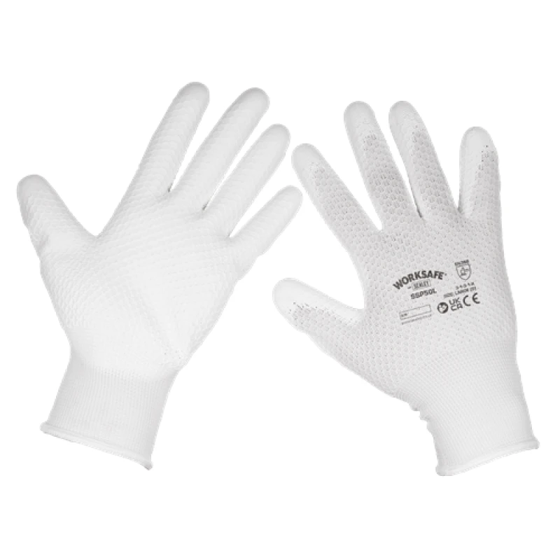 Image of Worksafe White Precision Grip Gloves Large - Pair SSP50L
