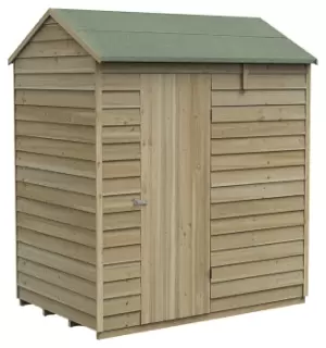 Image of Forest Garden 6 x 4ft 4Life Reverse Apex Overlap Pressure Treated Windowless Shed with Assembly