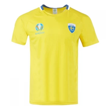 Image of UEFA Euro 2020 Sweden Polyester T Shirt Mens - Yellow