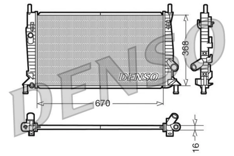 Image of DENSO Engine radiator DENSO DRM10075