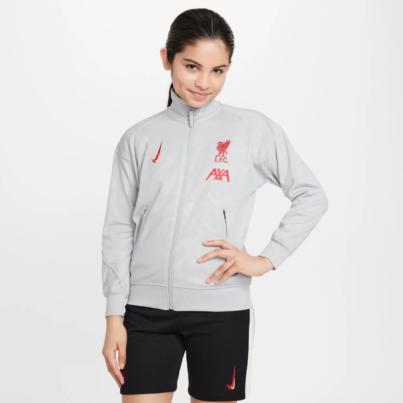 Image of Nike Liverpool Strike Third Anthem Jacket 2024 2025 Juniors - Grey Grey 7 - 8 Years