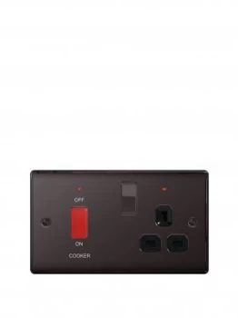 Image of British General Electrical Raised Cooker Socket - Black Nickel