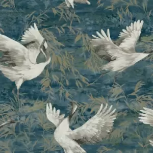 Image of Holden Sarus Teal Wallpaper